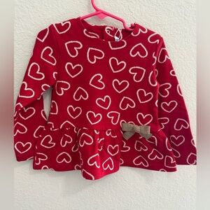 Mayoral Red Heart Top 36M Valentine’s Bow Long Sleeve